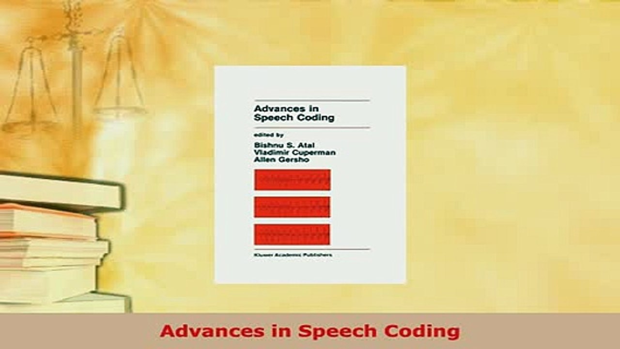 Download  Advances in Speech Coding  Read Online