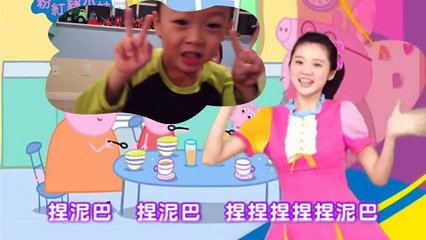 Triplets' First Chinese Song is Peppa Pig?!!