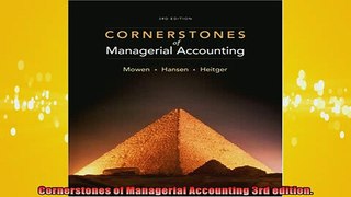 READ book  Cornerstones of Managerial Accounting 3rd edition  FREE BOOOK ONLINE