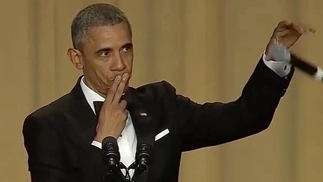 President Obama Impersonates Kobe Bryant at Correspondents' Dinner, Says Obama Out' With Mic Drop