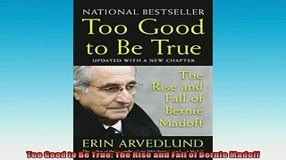 READ THE NEW BOOK   Too Good to Be True The Rise and Fall of Bernie Madoff  FREE BOOOK ONLINE