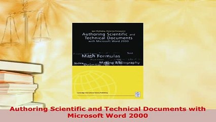 PDF  Authoring Scientific and Technical Documents with Microsoft Word 2000  EBook