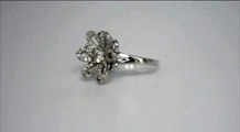 TDRS100 15 MM Flower Sterling Silver Ring with Sparkling Clear CZ