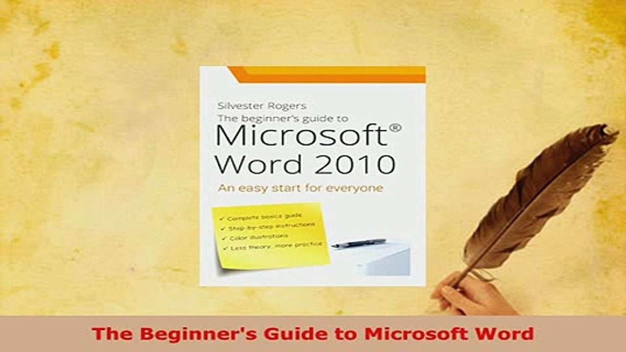 PDF  The Beginners Guide to Microsoft Word Free Books