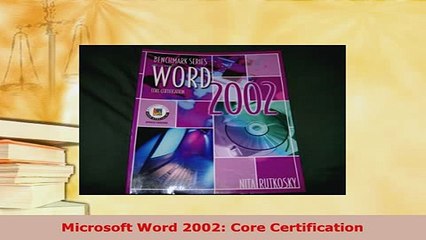 PDF  Microsoft Word 2002 Core Certification  EBook
