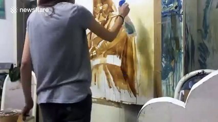 Artist paints Darth Vader out of coffee for Star Wars Day (May the 4th be with you)