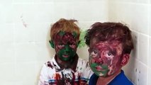 Dad cant stop laughing at kids covered in paint