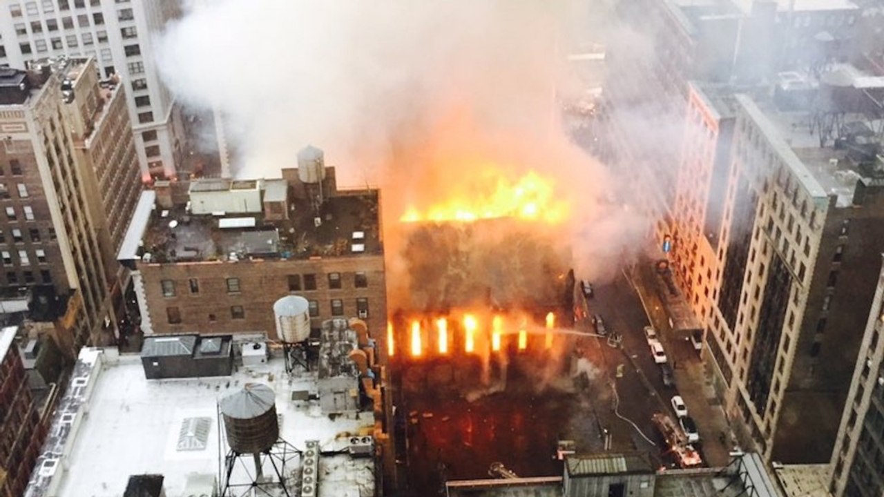 Flames engulf historic Manhattan church