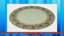 Pre order  KAS Oriental Rugs Emerald Collection Grapes Border Round Area Rug 7 x 6 Ivory