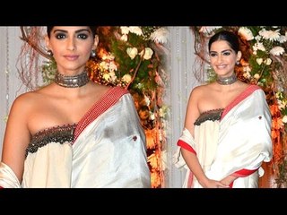 Sonam Kapoor's HOT Clevage Show At Bipasha Basu's Wedding Reception