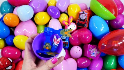 NEW 110 Surprise Eggs Opening Giant Kinder Surprise Lot Disney Princess Marvel Spiderman Hello Kitty