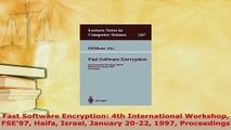 PDF  Fast Software Encryption 4th International Workshop FSE97 Haifa Israel January 2022 Free Books