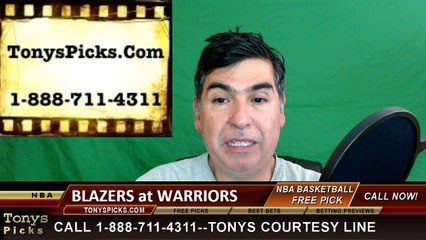 Golden St Warriors vs. Portland Trailblazers Pick Prediction Game 2 NBA Pro Basketball Odds Preview