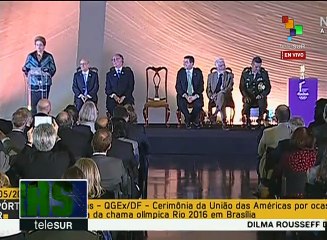 Pdta. Rousseff participa en acto por la llegada de la llama olímpica
