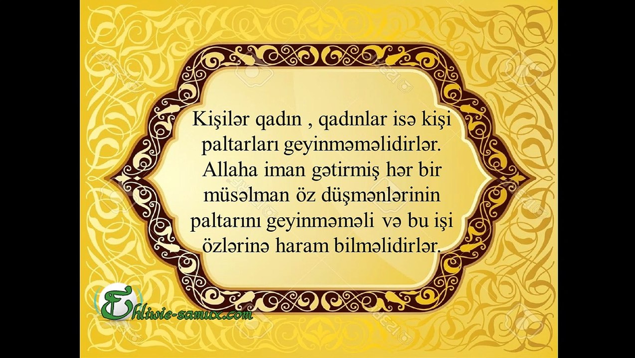 Kafirlere xas paltar geyinmek haqqinda