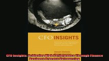 READ book  CFO Insights Achieving High Performance Through Finance Business Process Outsourcing  FREE BOOOK ONLINE