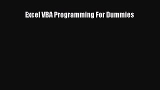 Book Excel VBA Programming For Dummies Full Ebook