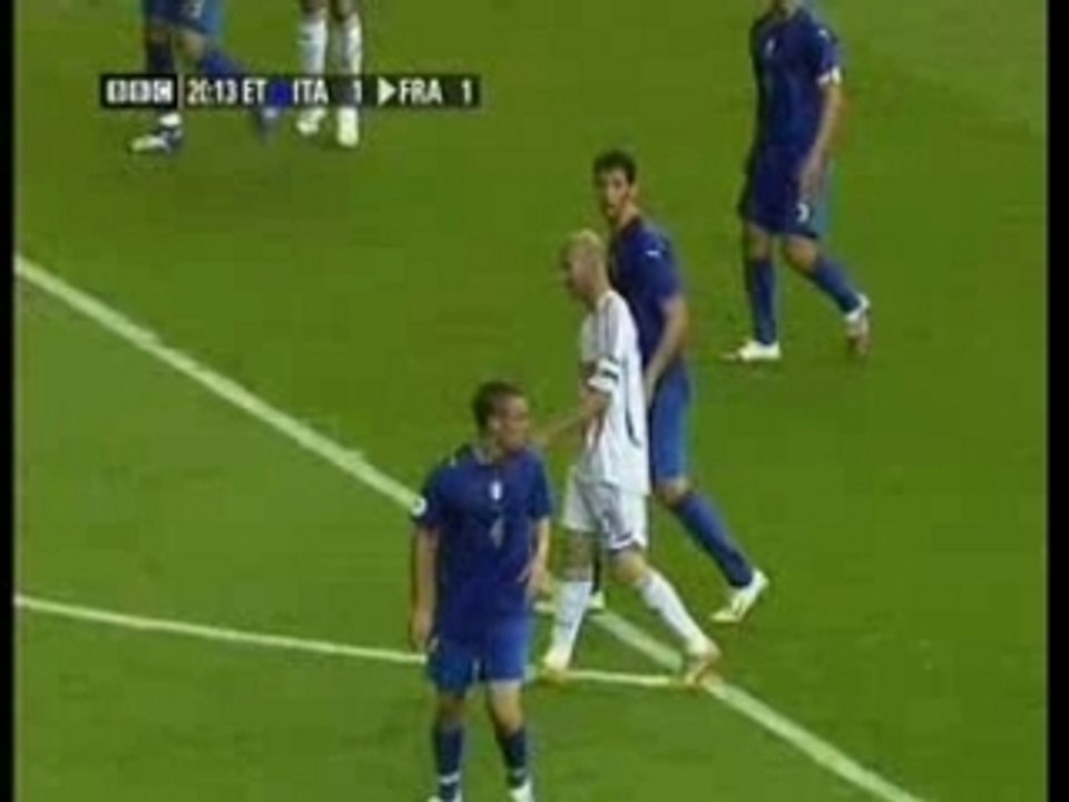 Zidane, Carton Rouge (France-Italie)