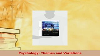 PDF  Psychology Themes and Variations Free Books