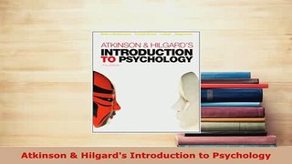 Download  Atkinson  Hilgards Introduction to Psychology Read Online