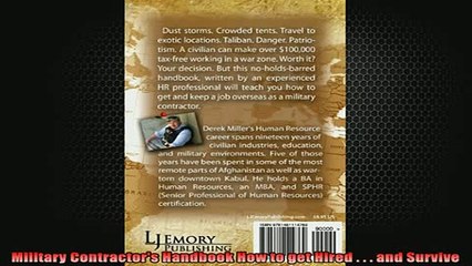 READ book  Military Contractors Handbook How to get Hired    and Survive Free Online