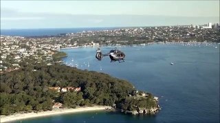 Airbus H145 Helicopter landing on Superyacht in Sydney Harbour