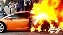 Lamborghini Gallardo In Flames In Delhi, India  Car Accidents 2015