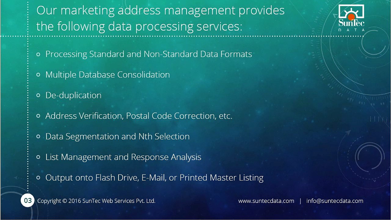Marketing Address Management Services - SunTecData