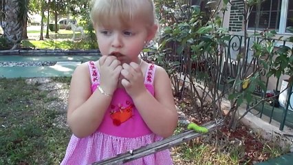 Little Girl Wants Pet Caterpillar Untl it Touches Her