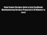 [Read Book] Slow Cooker Recipes Quick & Easy Cookbook: Mouthwatering Recipes Prepared in 30