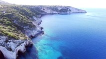 Aerial view - The Blue Caves, Zakynthos, Greece