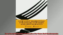 EBOOK ONLINE  LowCost Marketing Strategies For Bars And Restaurants  BOOK ONLINE