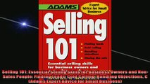 Free PDF Downlaod  Selling 101 Essential Selling Skills for Business Owners and NonSales People Finding  BOOK ONLINE