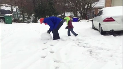 Cute kid wanted to play with father but father hit him with ball