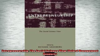 FREE PDF  Entrepreneurship The Social Science View Oxford Management Readers  DOWNLOAD ONLINE