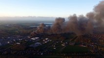 Brand Virol in Scheemda vanuit de lucht gefilmd - RTV Noord