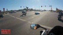 Guy On Motorcycle Tries To Escape Cop With a Wheelie and Botches It-Funny & Entertainment Clips-Funny  Entertainment Videos Follow Us!!!!!