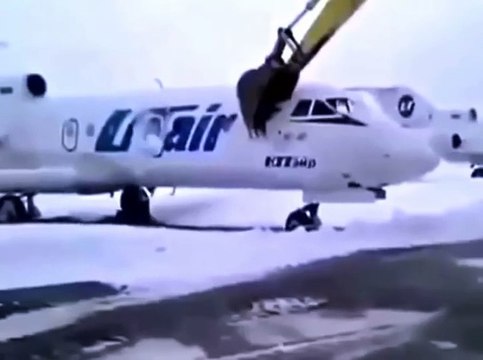 Recently Fired Airport Worker Destroys An Airplane With His Excavator-Funny & Entertainment Clips-Funny Entertainment Videos Follow Us!!!!!
