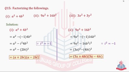 Question No.15(Part i,ii,&iii) Q#16(Part ii)