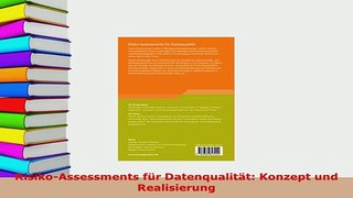 PDF  RisikoAssessments für Datenqualität Konzept und Realisierung Free Books