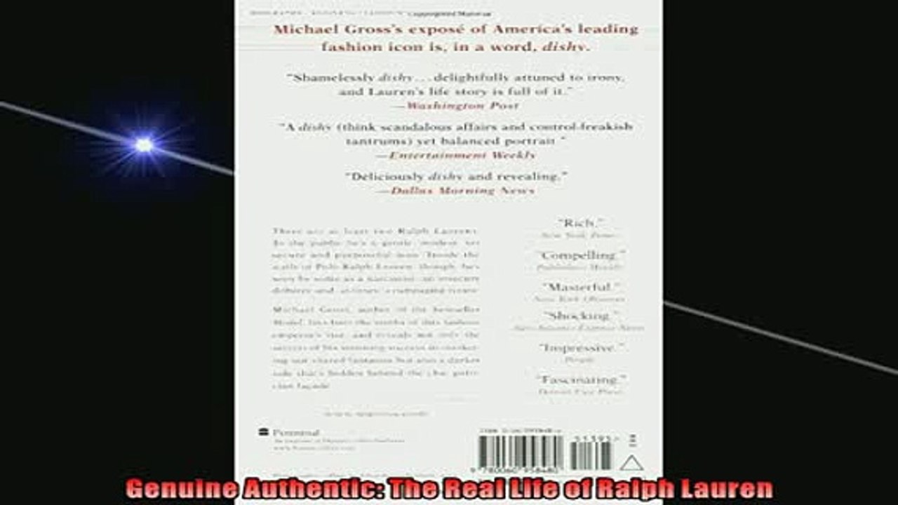 FAVORIT BOOK   Genuine Authentic The Real Life of Ralph Lauren  FREE BOOOK ONLINE