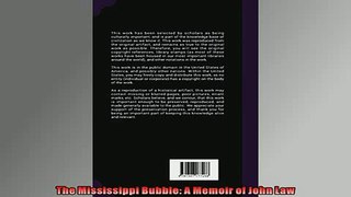 READ THE NEW BOOK   The Mississippi Bubble A Memoir of John Law  DOWNLOAD ONLINE