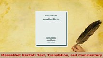 Download  Massekhet Keritot Text Translation and Commentary Free Books