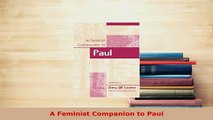 PDF  A Feminist Companion to Paul  Read Online