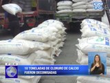 10 toneladas de cloruro de calcio fueron decomisadas