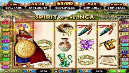 Spirit of the Inca ilmainen kasino kolikkopeli RTG Video Esikatselu