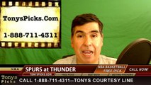 Oklahoma City Thunder vs. San Antonio Spurs Free Pick Prediction Game 3 NBA Pro Basketball Odds Preview