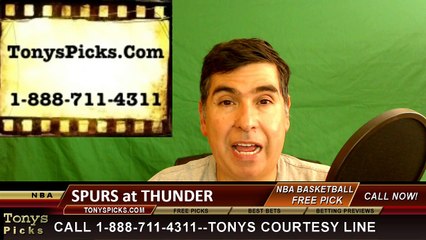 Oklahoma City Thunder vs. San Antonio Spurs Free Pick Prediction Game 3 NBA Pro Basketball Odds Preview