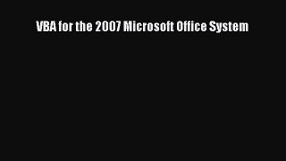 [Read PDF] VBA for the 2007 Microsoft Office System Download Free
