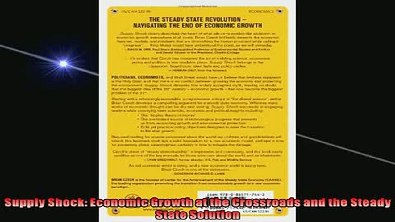 READ book  Supply Shock Economic Growth at the Crossroads and the Steady State Solution  FREE BOOOK ONLINE